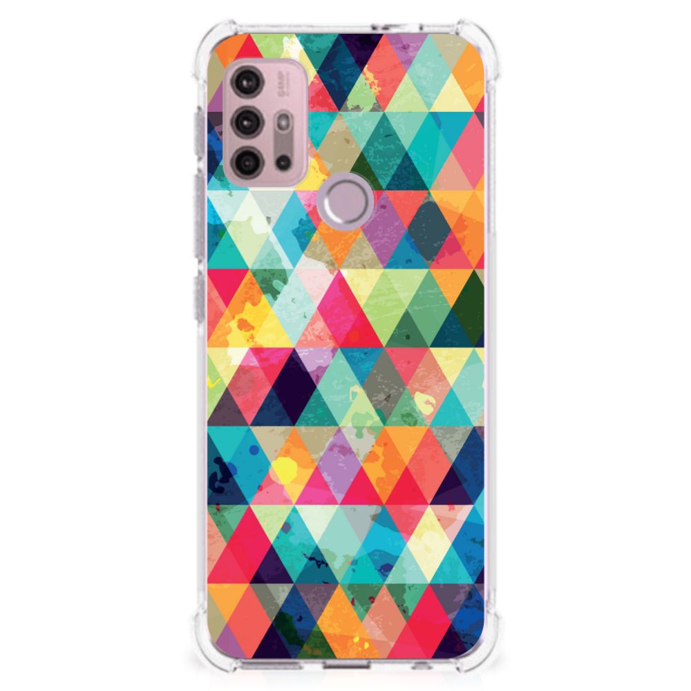 Motorola Moto G30 | G20 | G10 Doorzichtige Silicone Hoesje Geruit B2C Telecom