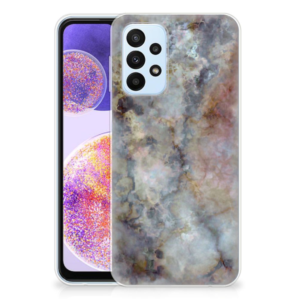 Samsung Galaxy A23 TPU Siliconen Hoesje Marmer Grijs B2C Telecom