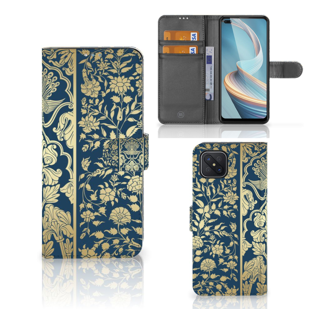 OPPO Reno4 Z Hoesje Beige Flowers