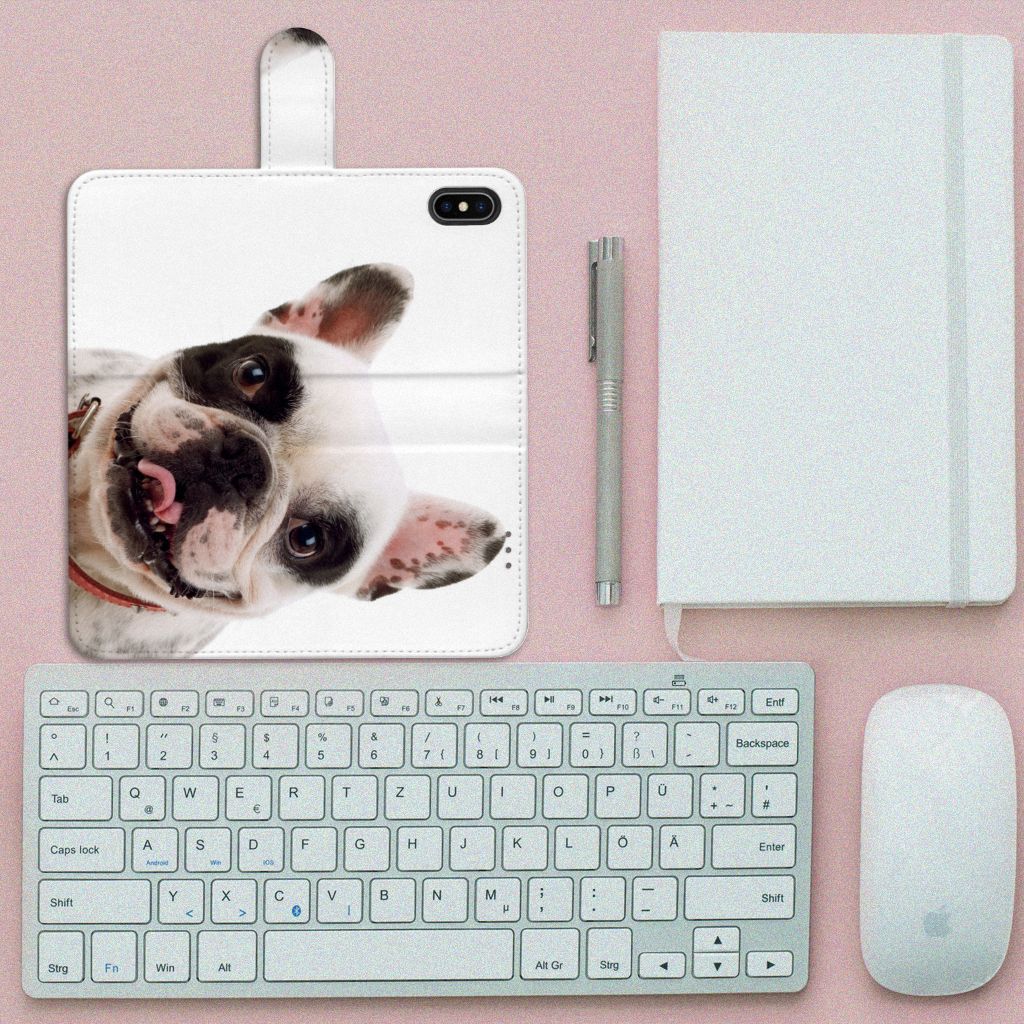 Apple iPhone Xs Max Telefoonhoesje met Pasjes Franse Bulldog