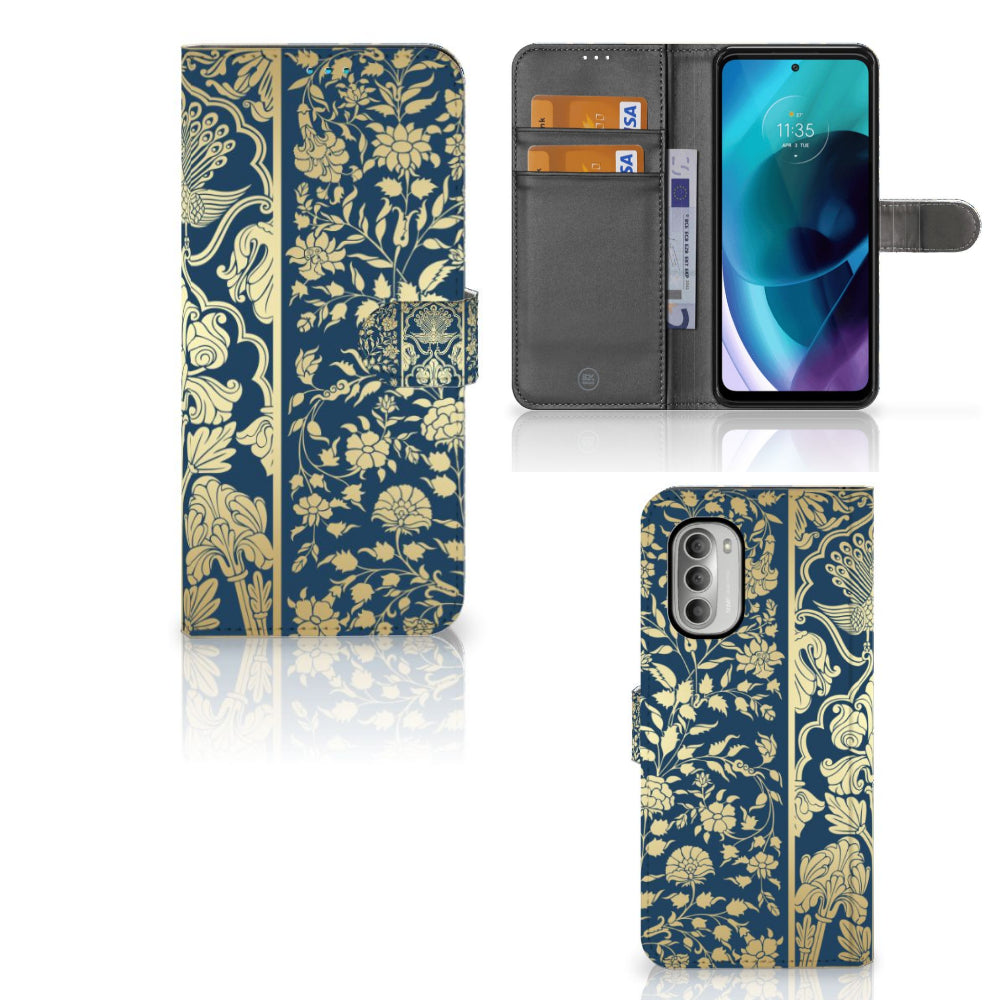 Motorola Moto G51 5G Hoesje Beige Flowers