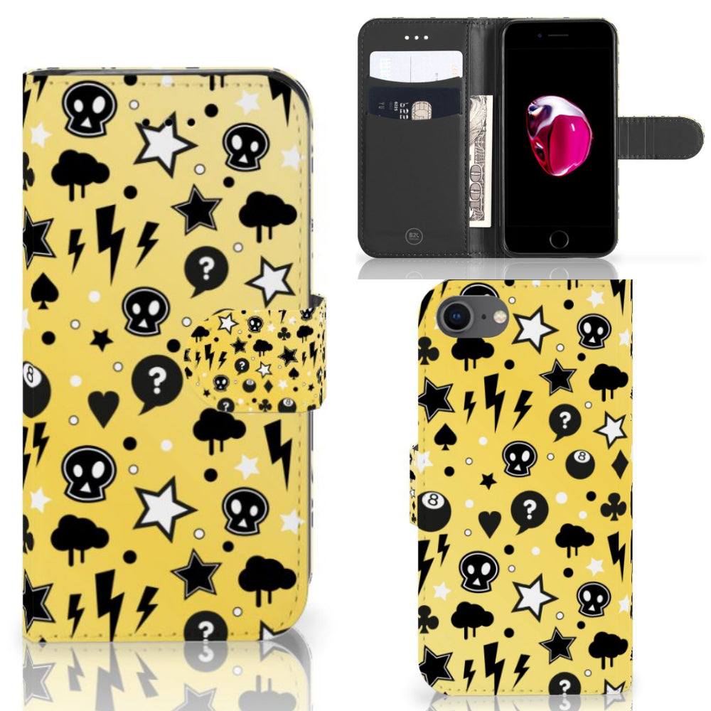 Telefoonhoesje met Naam iPhone 7 | 8 | SE (2020) | SE (2022) Punk Geel