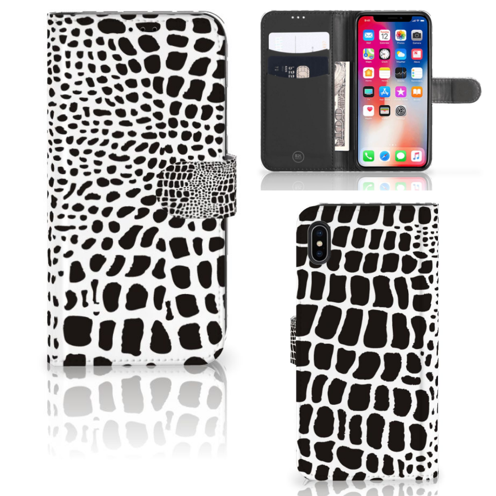 Apple iPhone Xs Max Telefoonhoesje met Pasjes Slangenprint