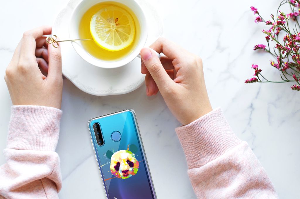 Huawei P30 Lite Stevig Bumper Hoesje Panda Color
