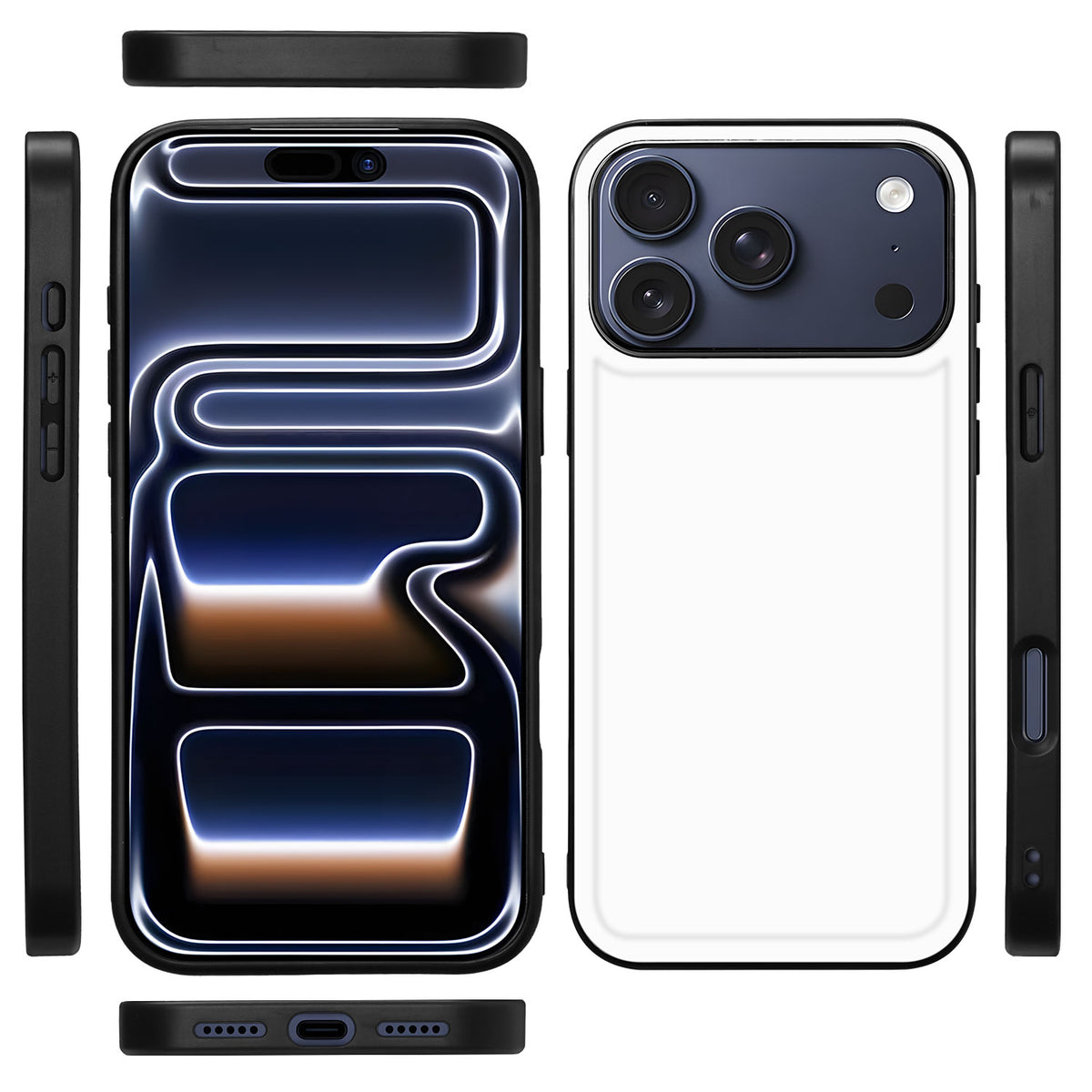Apple iPhone 18 Pro back cover MagSafe wit met zwarte rand