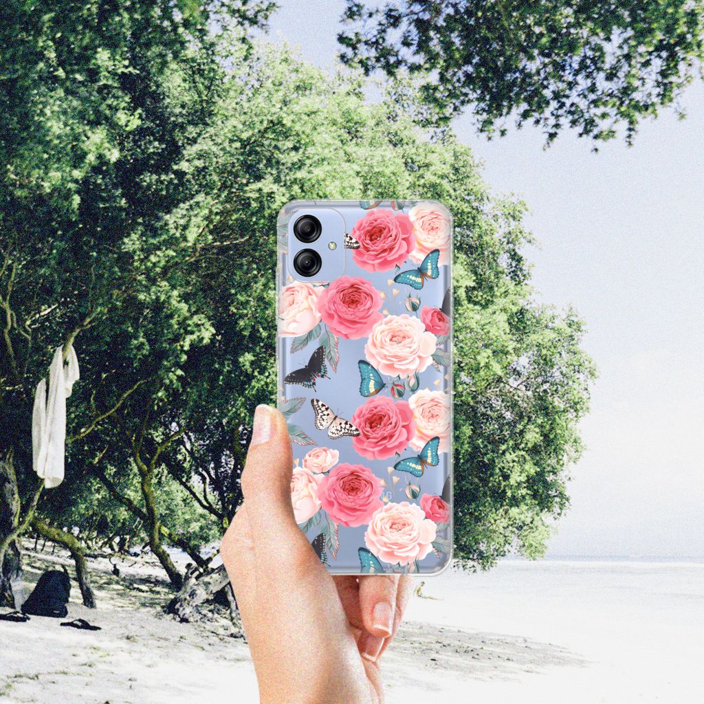Samsung Galaxy A04e TPU Case Butterfly Roses B2C Telecom