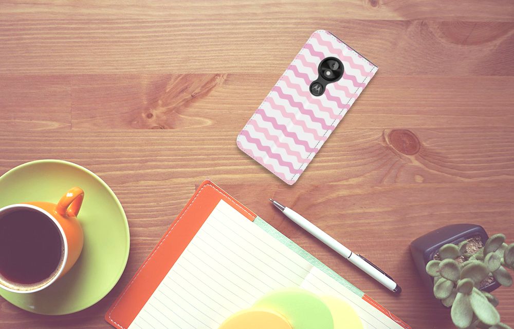 Motorola Moto E5 Play Hoesje met Magneet Waves Roze