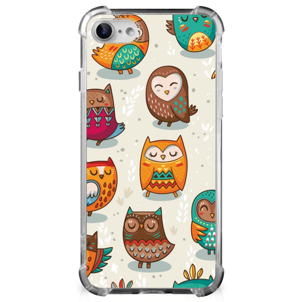 iPhone SE 2022/2020 | iPhone 8/7 Case Anti-shock Vrolijke Uilen