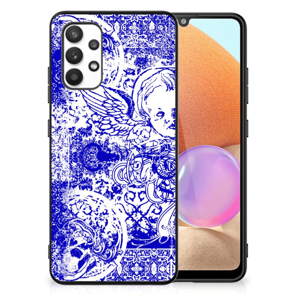Telefoonhoesje Samsung Galaxy A32 4G | A32 5G Enterprise Editie Angel Skull Blauw B2C Telecom