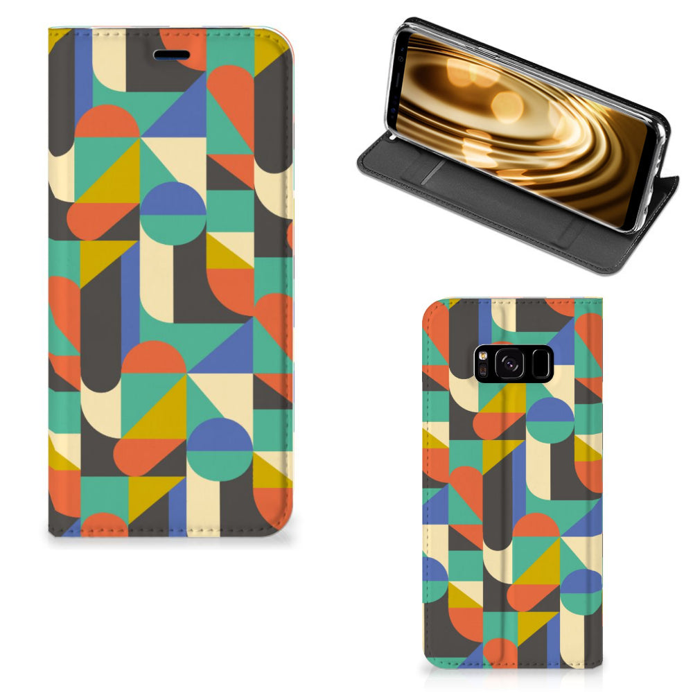 Samsung Galaxy S8 Hoesje met Magneet Funky Retro