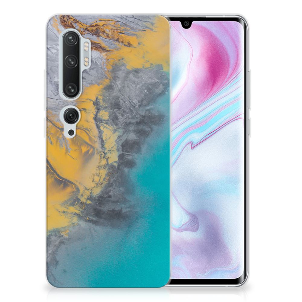 Xiaomi Mi Note 10 Pro TPU Siliconen Hoesje Marble Blue Gold B2C Telecom