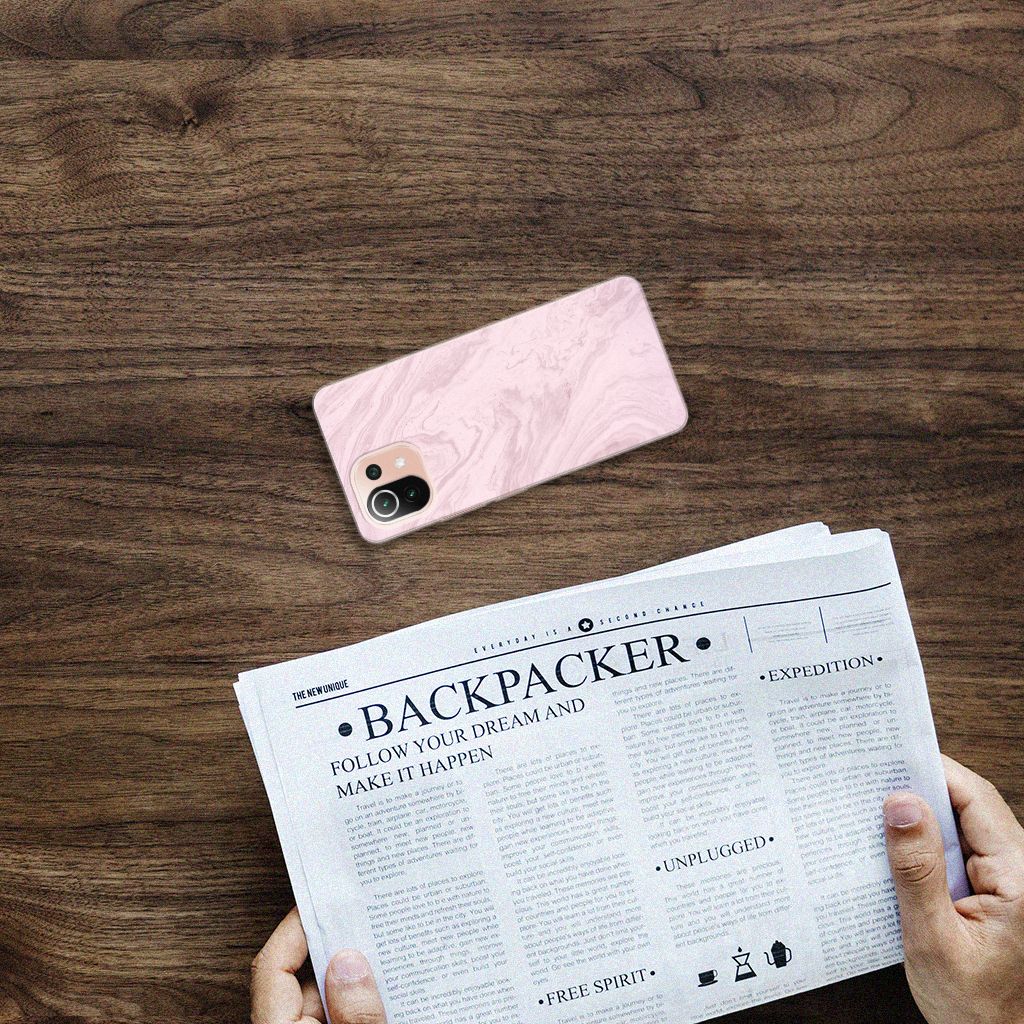 Xiaomi Mi 11 Lite | 11 Lite 5G NE TPU Siliconen Hoesje Marble Pink B2C Telecom