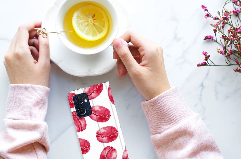 OPPO Find X5 Lite | Reno7 5G Flip Style Cover Pink Macarons - B2C Telecom