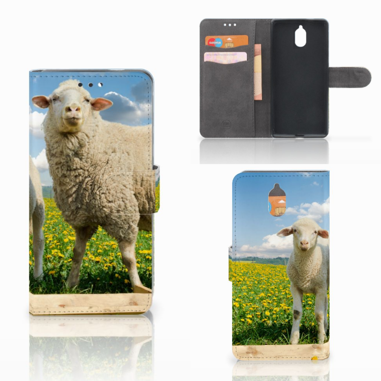 Nokia 3.1 (2018) Telefoonhoesje met Pasjes Schaap en Lammetje