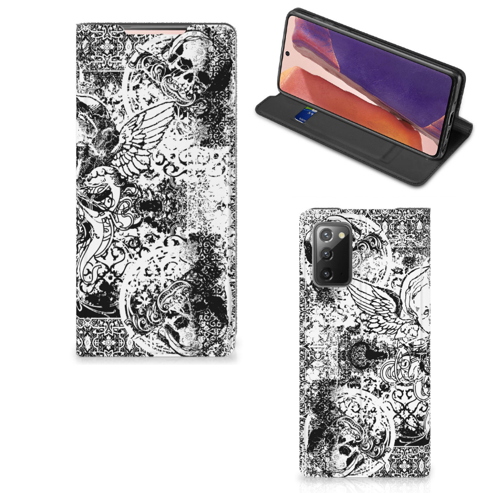 Mobiel BookCase Samsung Galaxy Note20 Skulls Angel - B2C Telecom