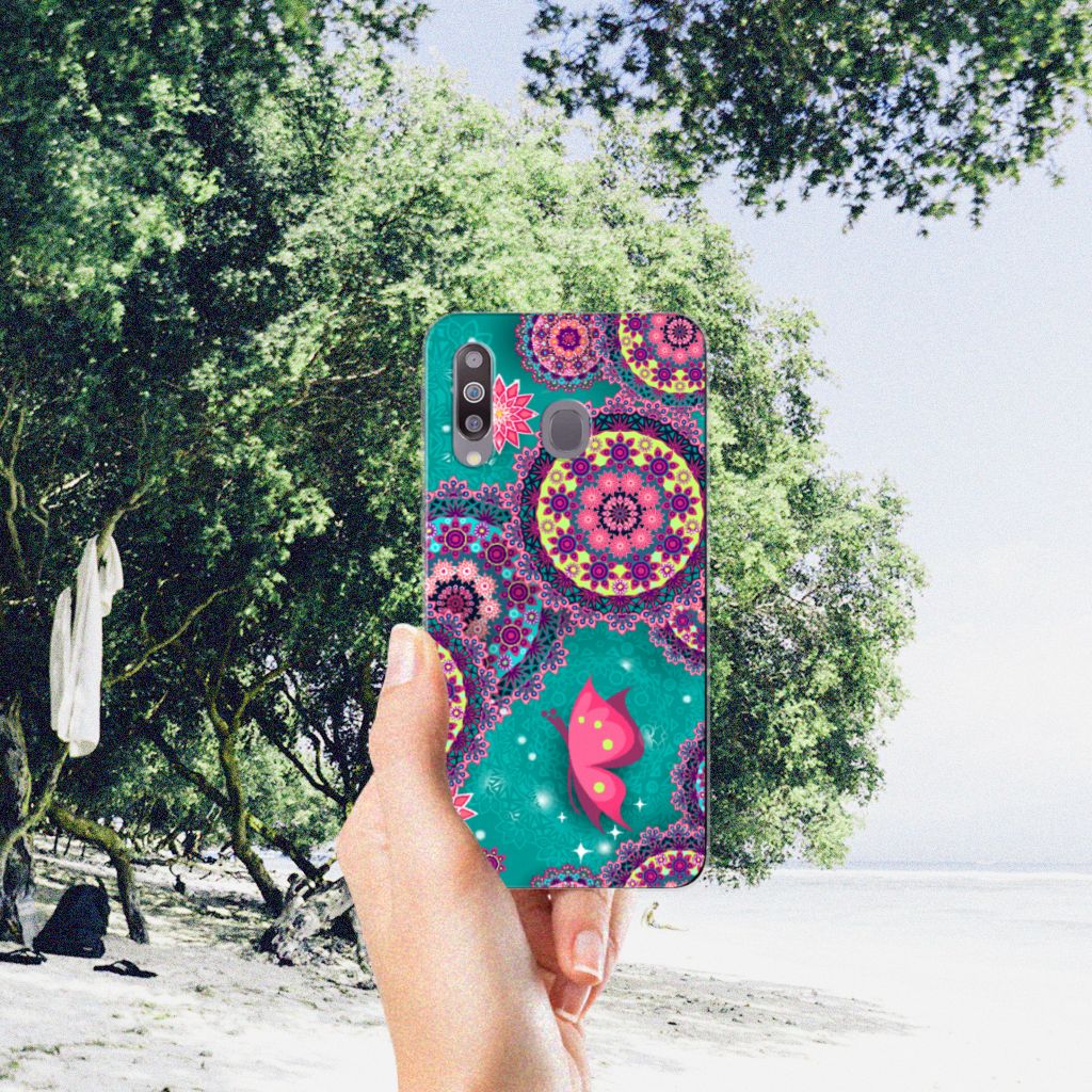 Samsung Galaxy M30 Hoesje maken Cirkels en Vlinders