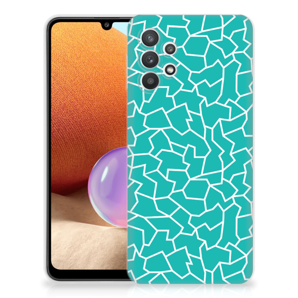 Samsung Galaxy A32 4G | A32 5G Enterprise Editie Hoesje maken Cracks Blue B2C Telecom