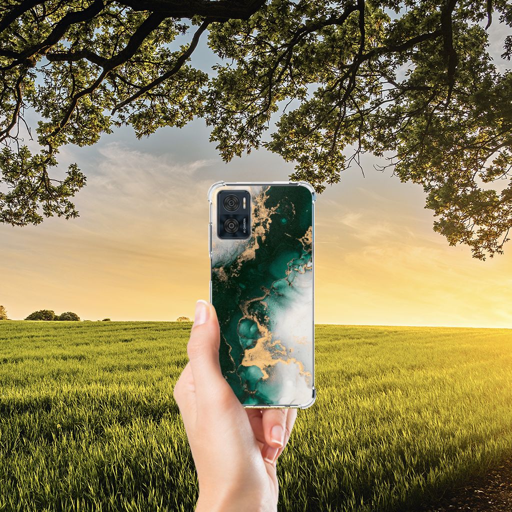 Anti-Shock Hoesje voor Motorola Moto E22 | E22i Marmer Groen B2C Telecom