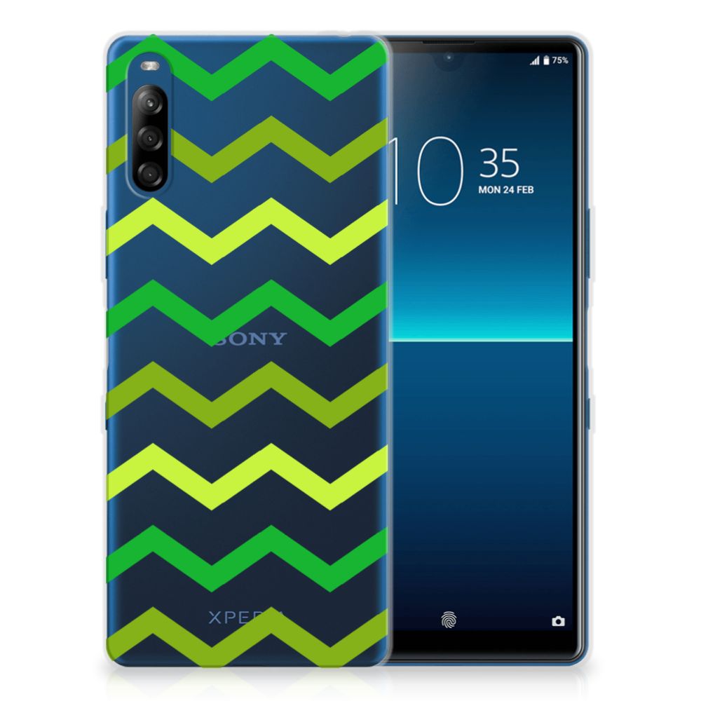 Sony Xperia L4 TPU bumper Zigzag Groen