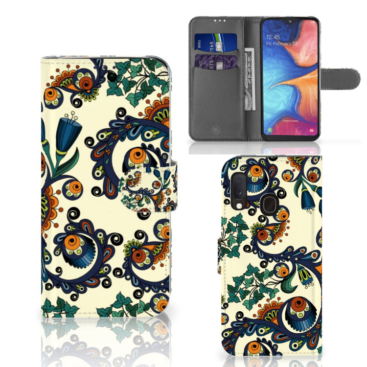 Wallet Case Samsung Galaxy A20e Barok Flower