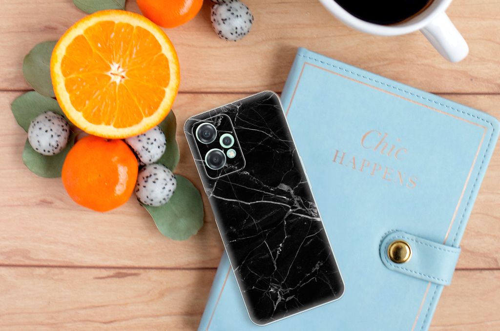 OnePlus Nord CE 2 Lite TPU Siliconen Hoesje Marmer Zwart - Origineel Cadeau Vader