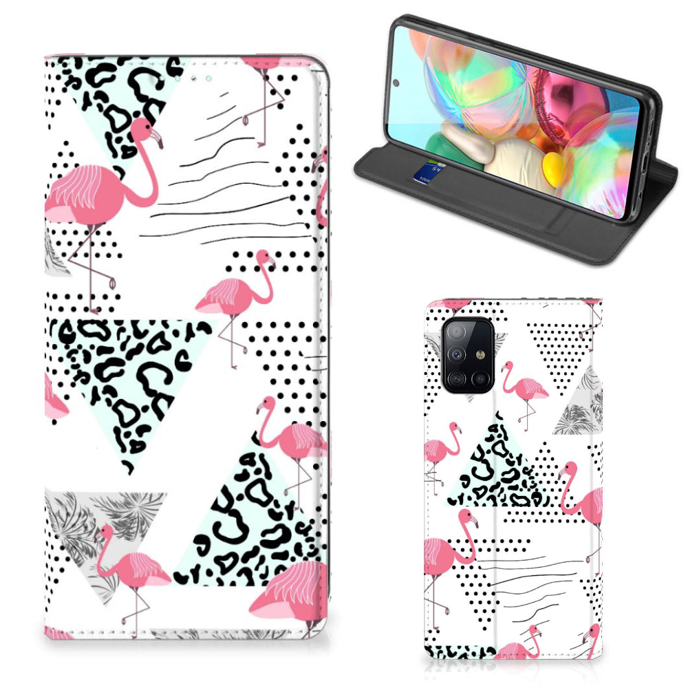 Samsung Galaxy A71 Hoesje maken Flamingo Triangle