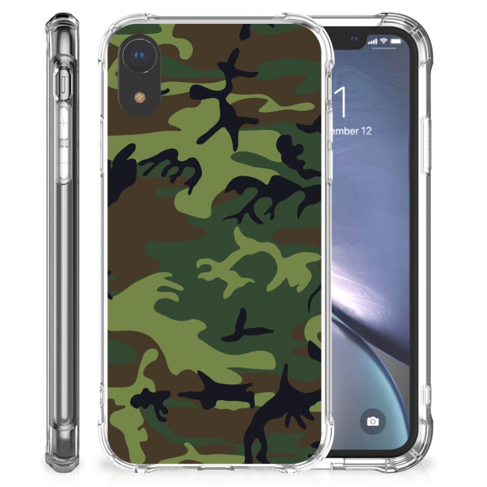 Apple iPhone Xr Doorzichtige Silicone Hoesje Army Dark