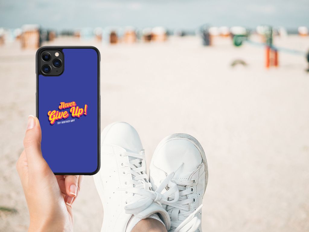 Apple iPhone 11 Pro Max Hoesje met Quotes Never Give Up B2C Telecom
