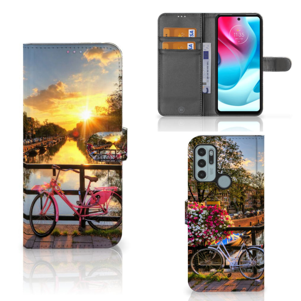 Motorola Moto G60s Flip Cover Amsterdamse Grachten