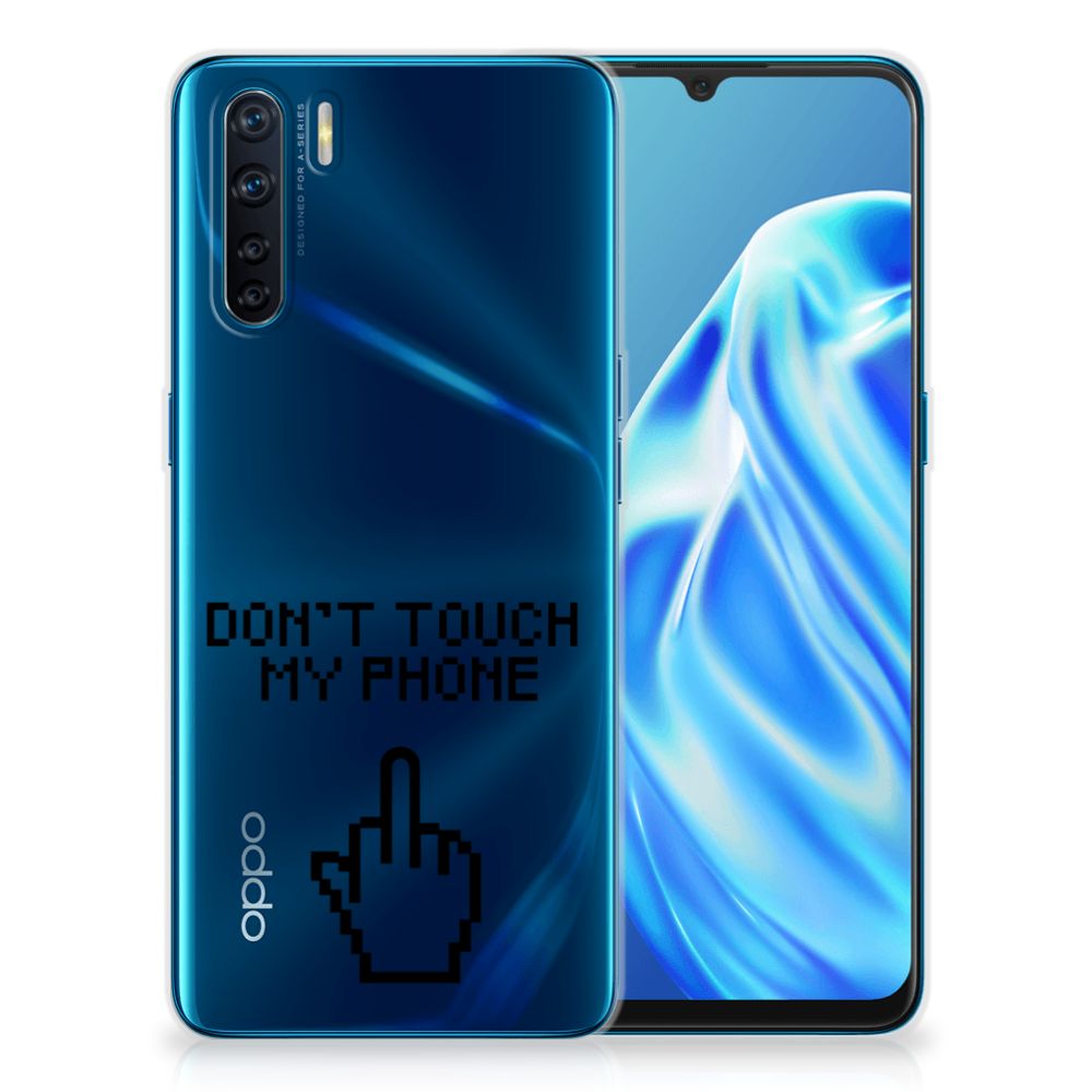 OPPO A91 Silicone-hoesje Finger Don't Touch My Phone B2C Telecom