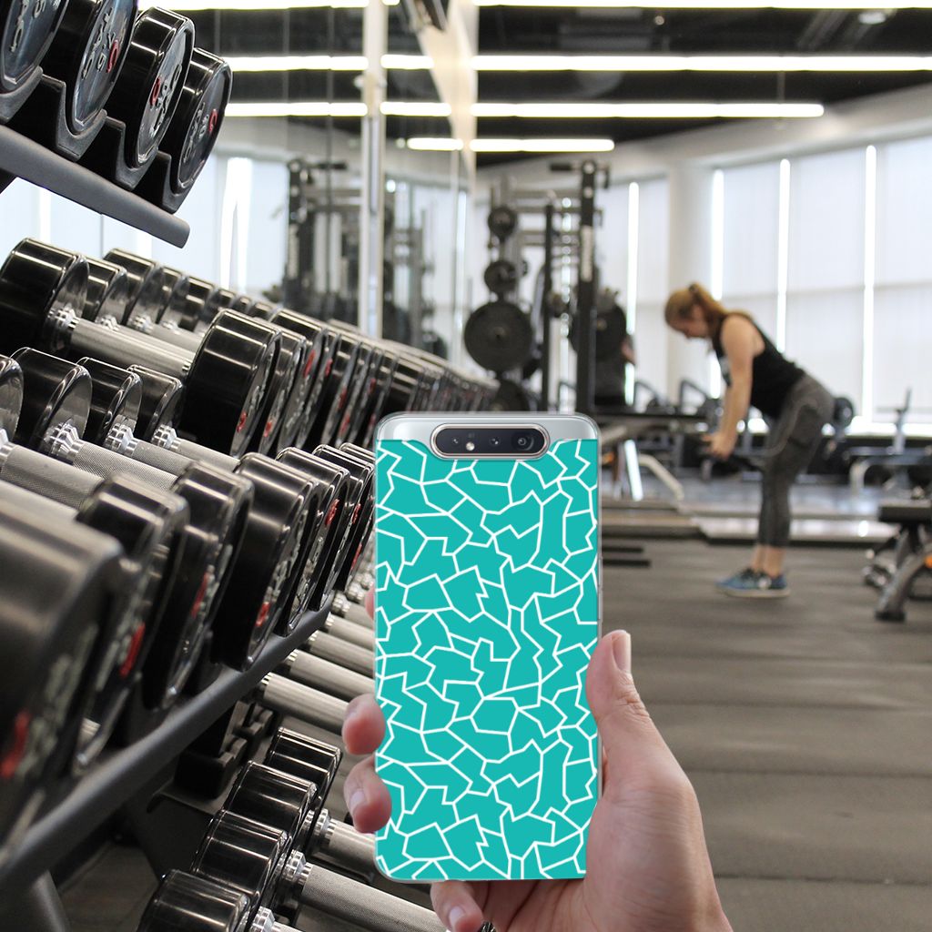 Samsung Galaxy A80 Hoesje maken Cracks Blue