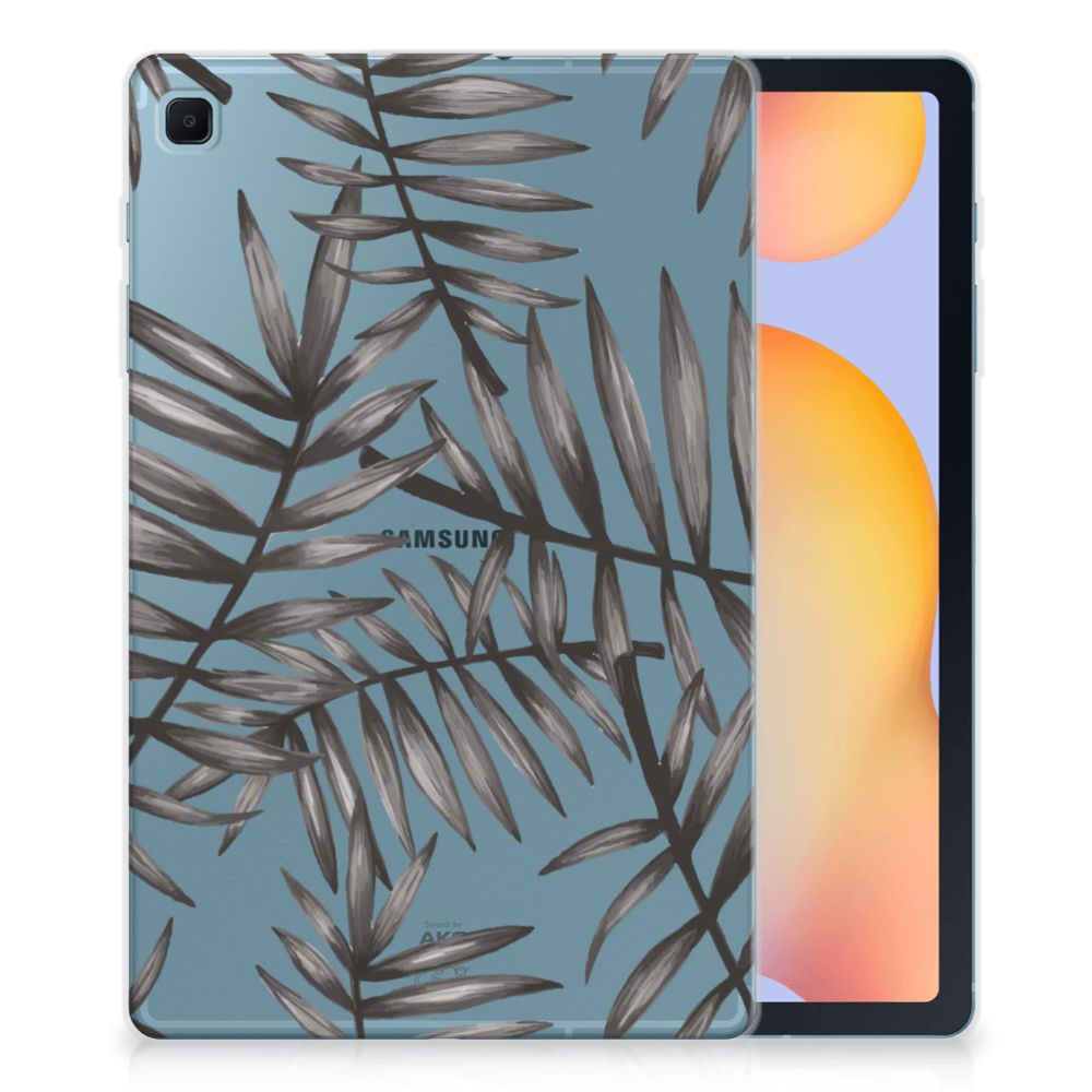 Samsung Galaxy Tab S6 Lite | S6 Lite (2022) Siliconen Hoesje Leaves Grey - B2C Telecom