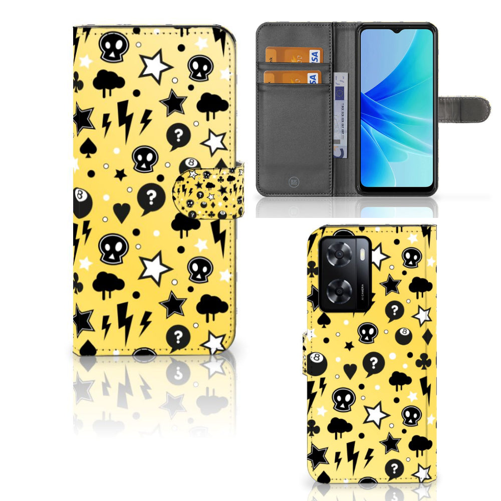 Telefoonhoesje met Naam PPO A57 | A57s | A77 4G Punk Geel