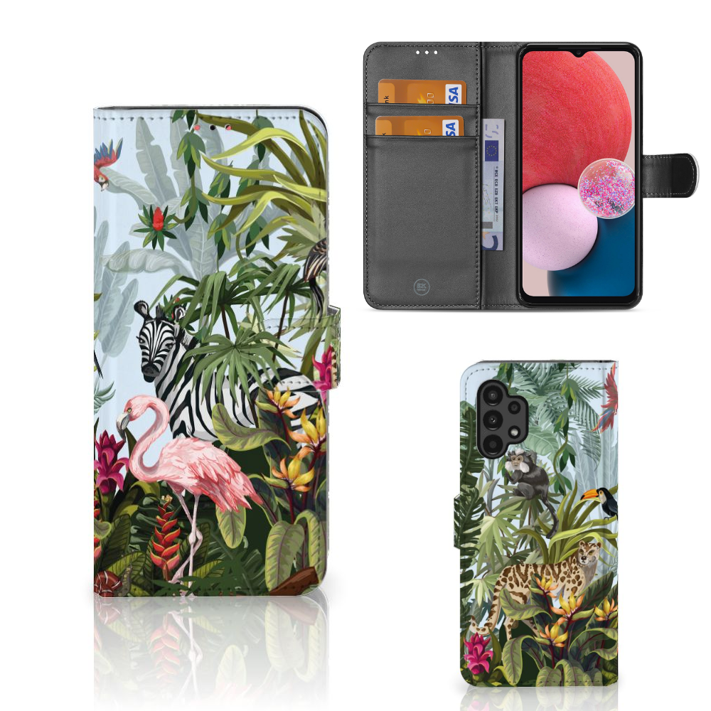 Telefoonhoesje met Pasjes voor Samsung Galaxy A13 (4G) Jungle