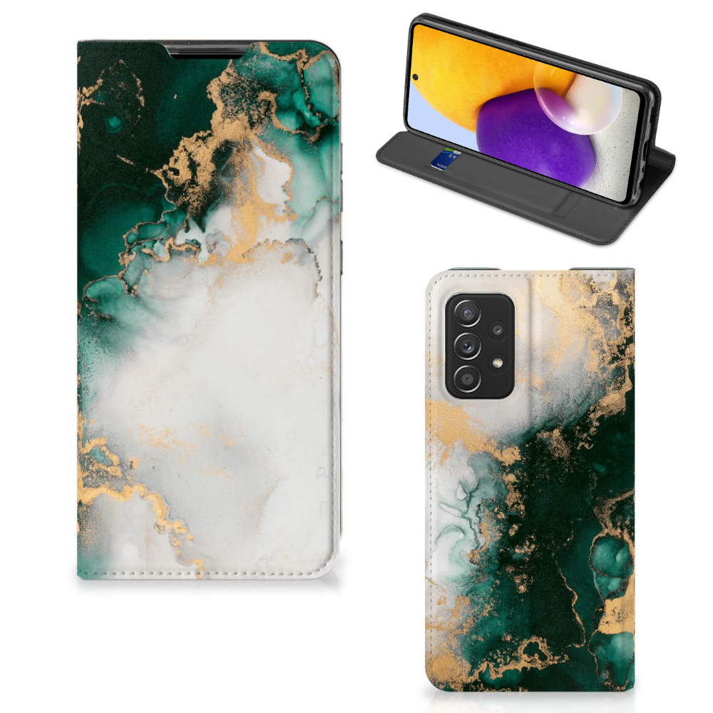 Standcase voor Samsung Galaxy A72 (5G/4G) Marmer Groen - B2C Telecom
