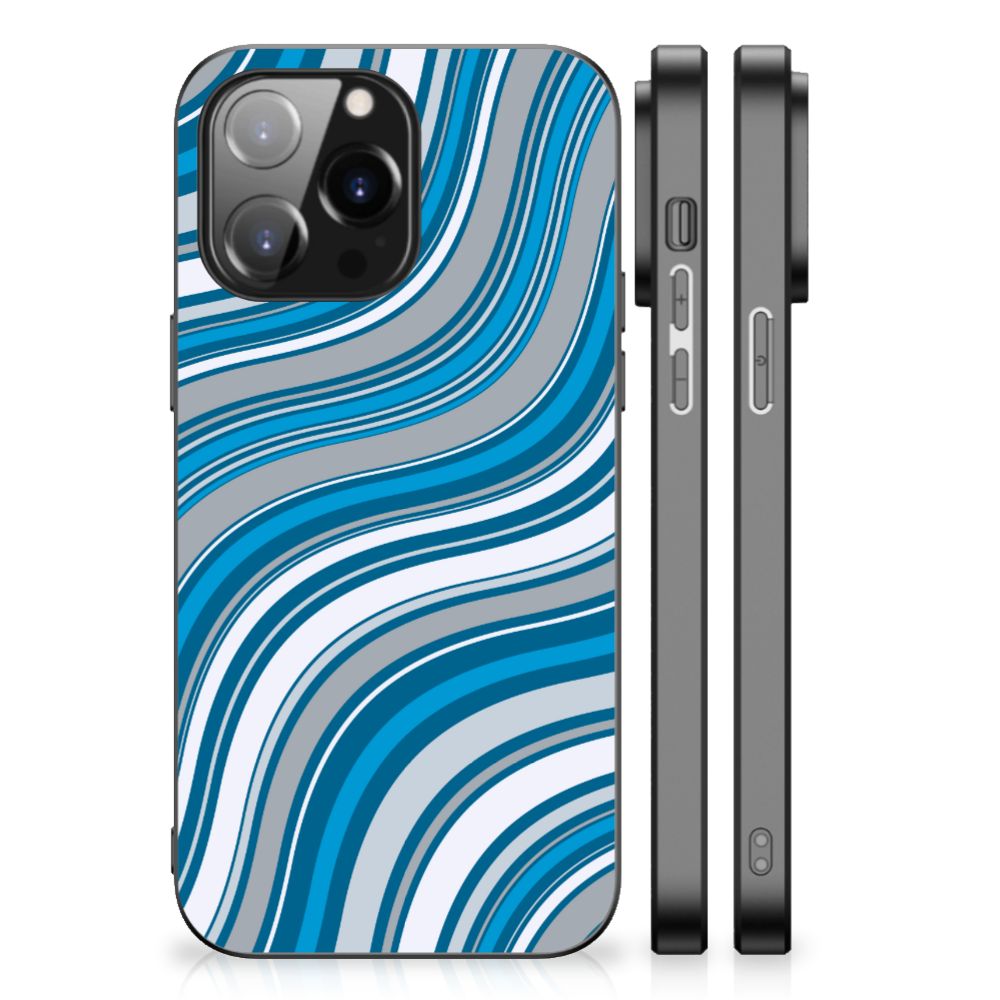 iPhone 14 Pro Max Back Case Waves Blue