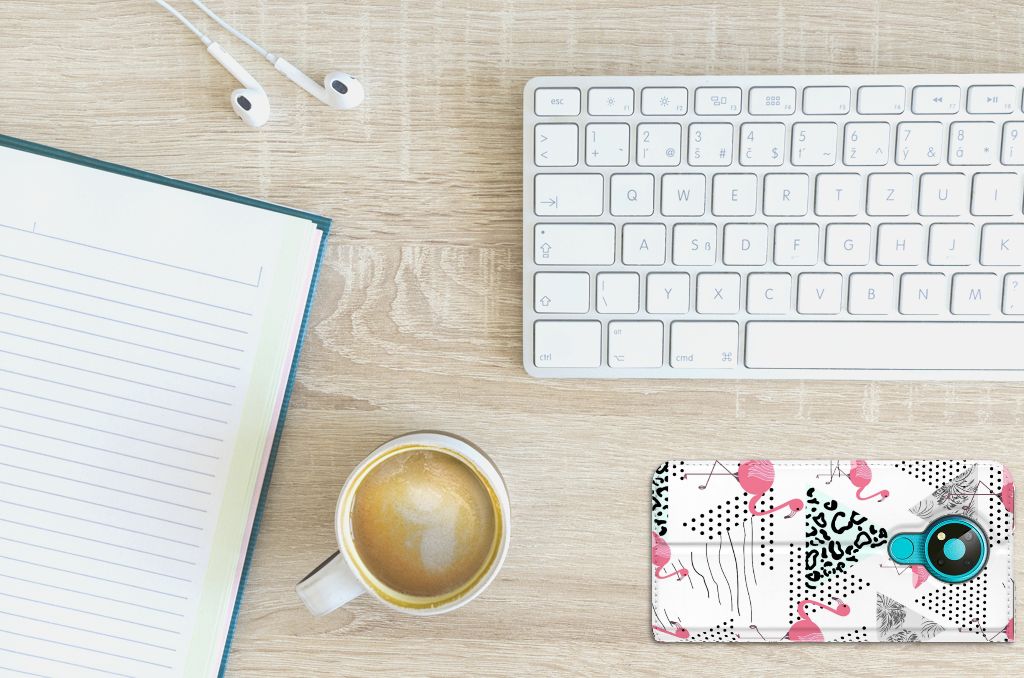 Nokia 3.4 Hoesje maken Flamingo Triangle - B2C Telecom