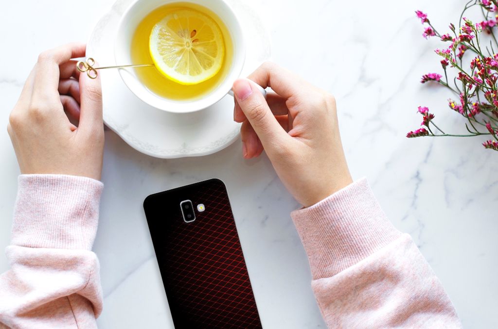 Samsung Galaxy J6 Plus (2018) TPU bumper Geruit Rood