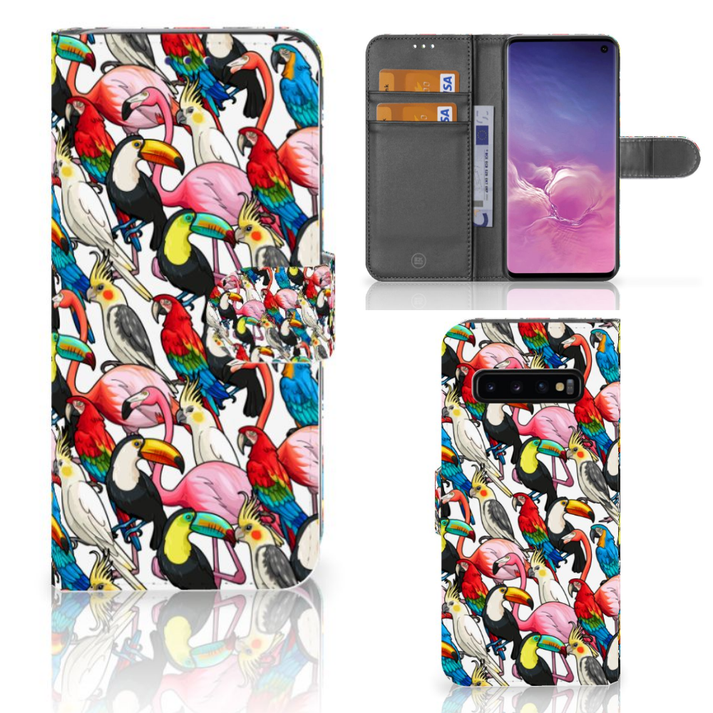 Samsung Galaxy S10 Telefoonhoesje met Pasjes Birds