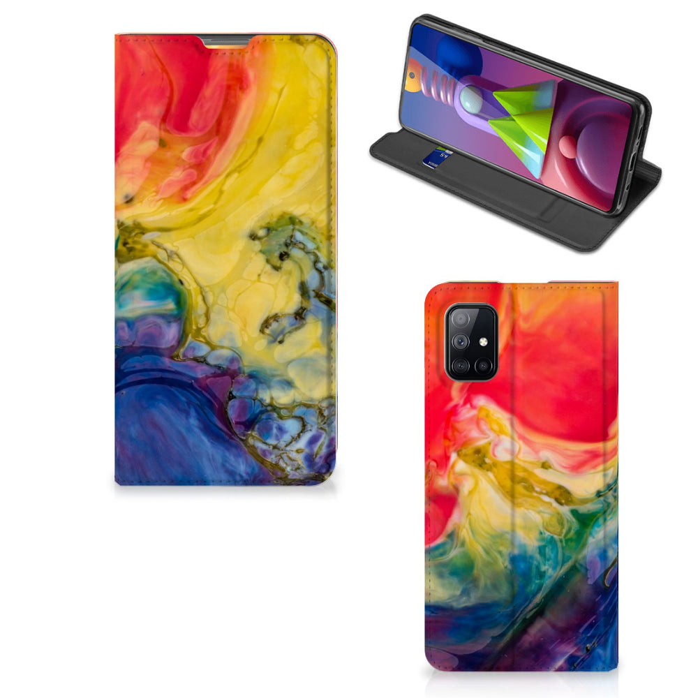 Bookcase Samsung Galaxy M51 Watercolor Dark