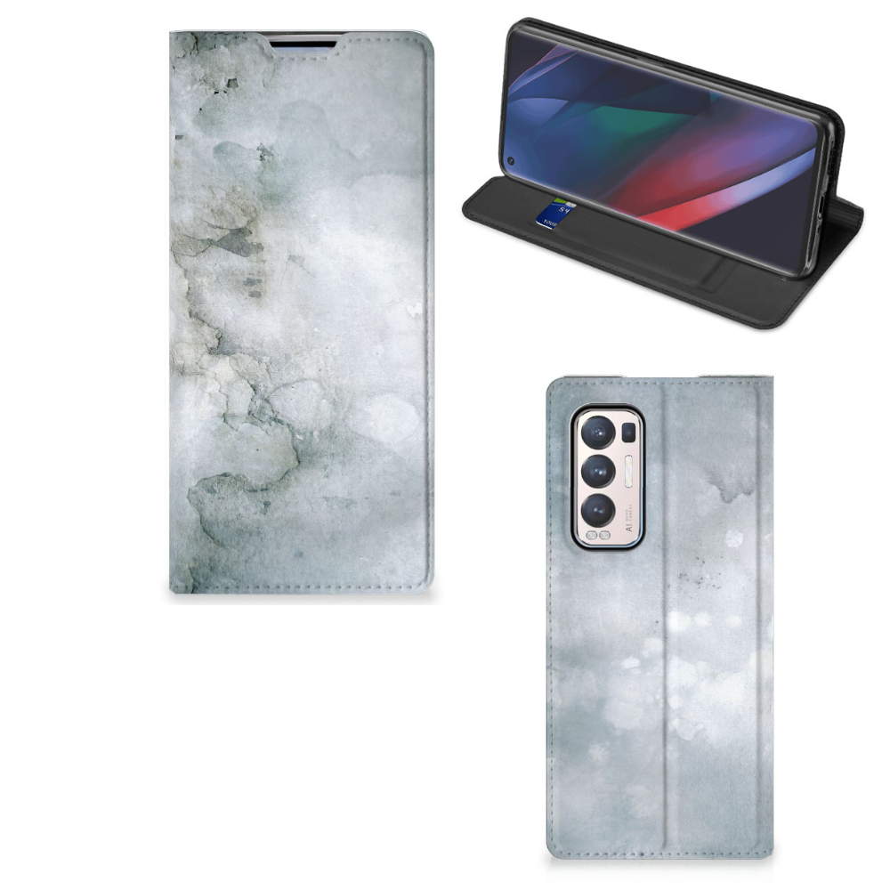 Bookcase OPPO Find X3 Neo Painting Grey - B2C Telecom