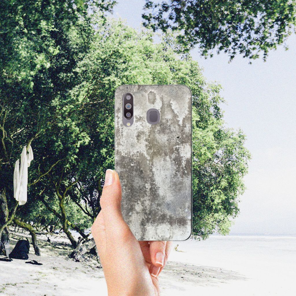 Samsung Galaxy M30 TPU Siliconen Hoesje Beton Print
