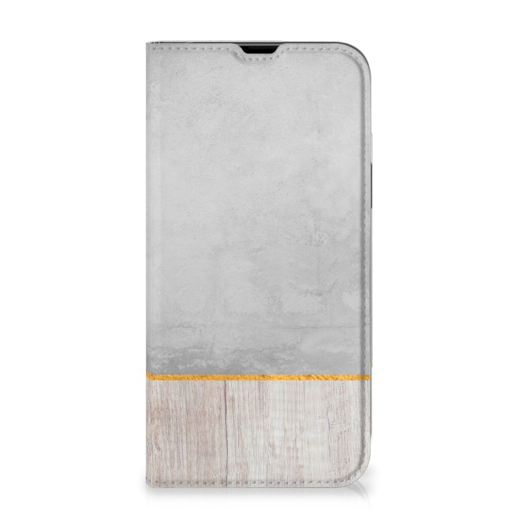 iPhone 13 Pro Max Book Wallet Case Wood Concrete - B2C Telecom