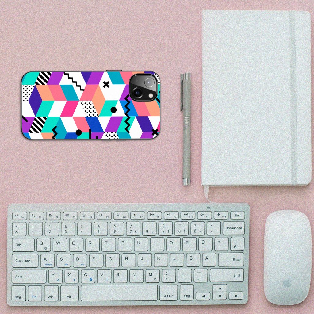 iPhone 14 Plus Backcover Blokken Kleurrijk B2C Telecom