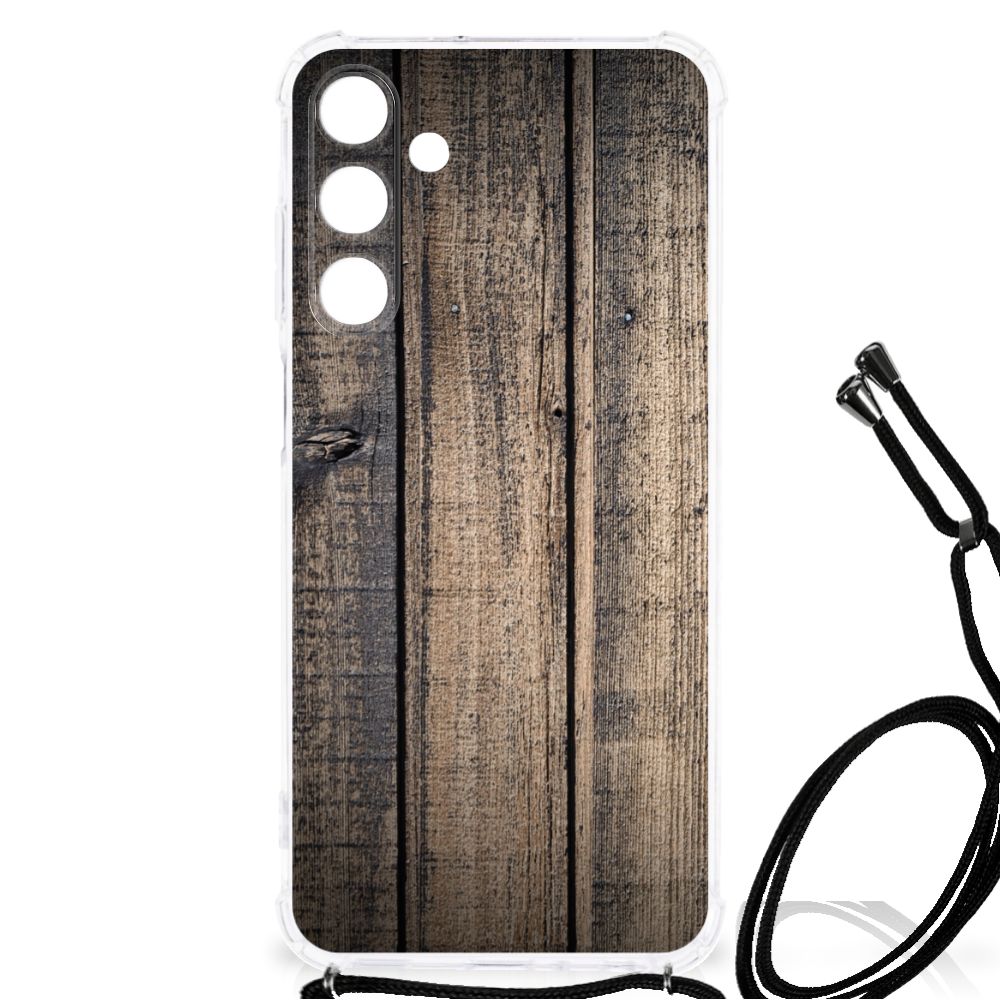 Samsung Galaxy A25 Stevig Telefoonhoesje Steigerhout telefoonhoesje steigerhout achterkant