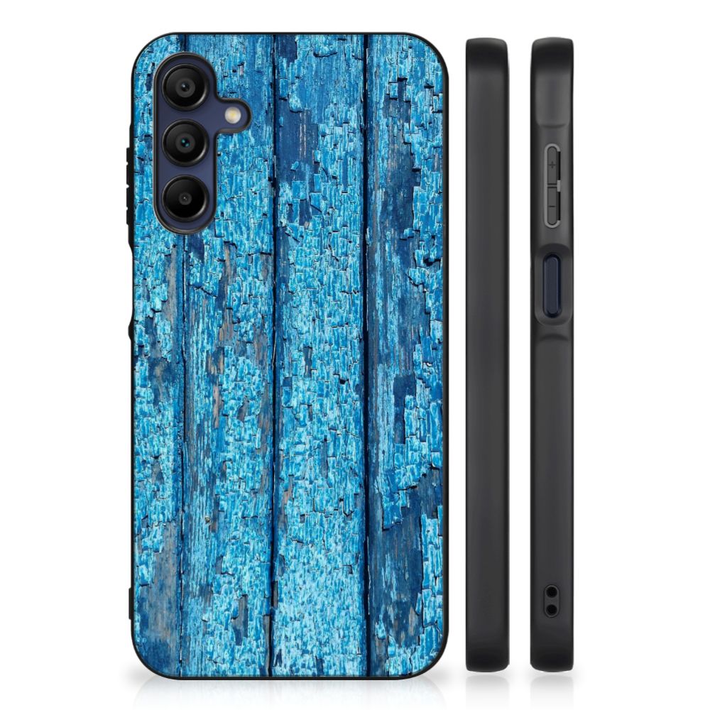 Samsung Galaxy A15 Houten Print Telefoonhoesje Wood Blue