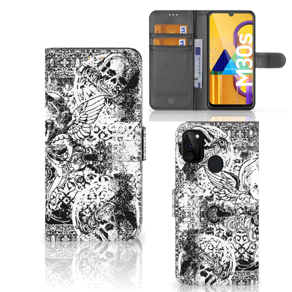 Telefoonhoesje met Naam Samsung Galaxy M21 | M30s Skulls Angel