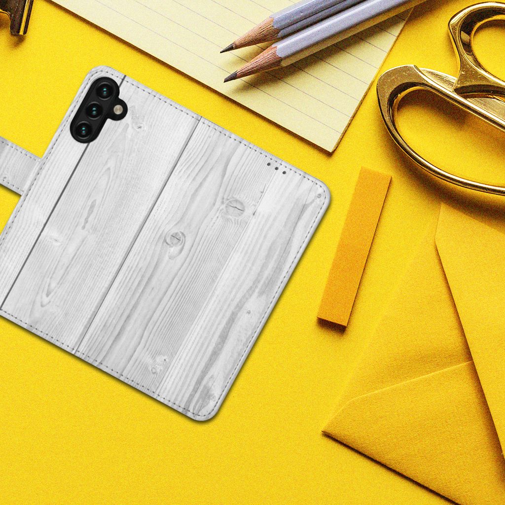 Samsung Galaxy A04s | Samsung Galaxy A13 5G Book Style Case White Wood