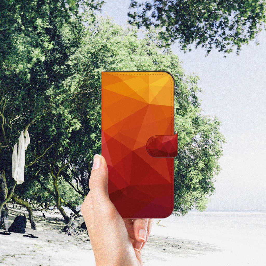 Book Case voor Motorola Moto G53 Polygon Red