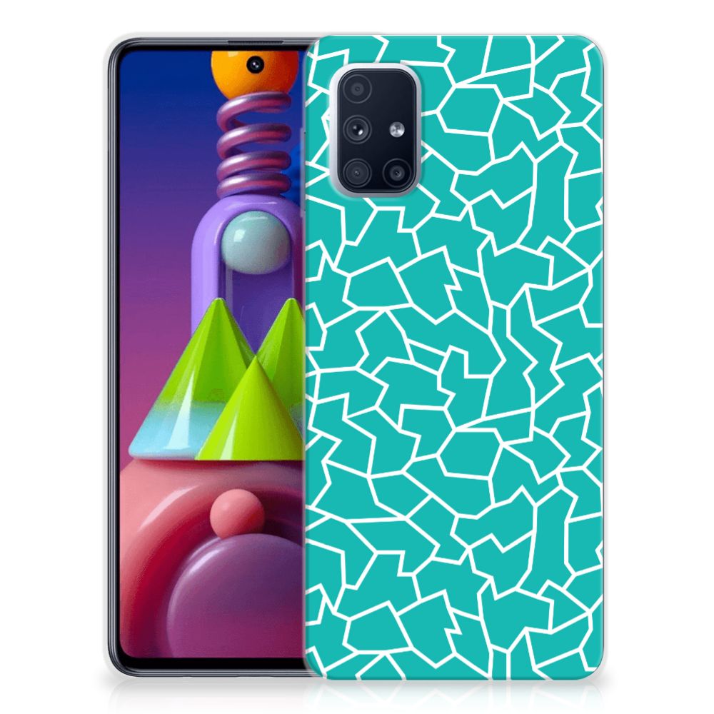 Samsung Galaxy M51 Hoesje maken Cracks Blue B2C Telecom